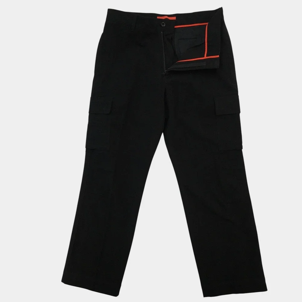 VINTAGE Banana Republic Mens Black Cotton‎ Utility Cargo Pants 35x32 Straight
